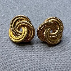 Gold Knot Satin Finish Earrings